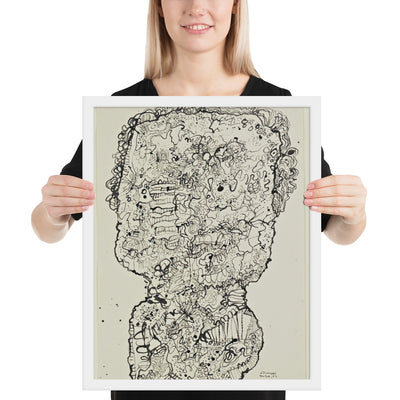 Evolving Portraits by Jean Dubuffet, Framed poster