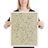 Footprints in the Sand, page from the sketchbook El Golea, II by Jean Dubuffet, Framed poster