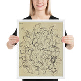 Footprints, page from the sketchbook El Golea, II by Jean Dubuffet, Framed poster