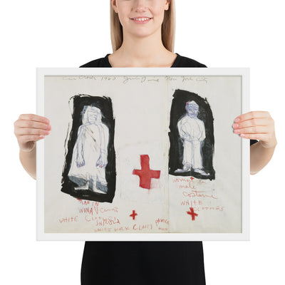 Study for The Car Crash Man in Woman's Costume and Woman in Man's Costume by Jim Dine, Framed poster