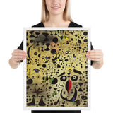 The Beautiful Bird Revealing the Unknown to a Pair of Lovers by Joan Miró, Framed poster