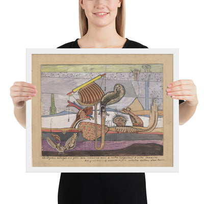 Stratified Rocks, Nature's Gift of Gneiss Lava Iceland Moss by Max Ernst, Framed poster