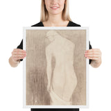 Nude Woman Seen from Behind by Odilon Redon, Framed poster