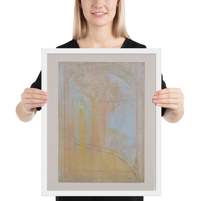 Virgin under the Arch by Odilon Redon, Framed poster