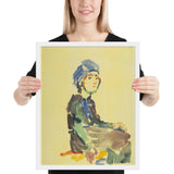 Seated Girl by Oskar Kokoschka, Framed poster