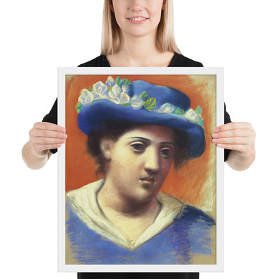 Woman with Flowered Hat by Pablo Picasso, Framed poster