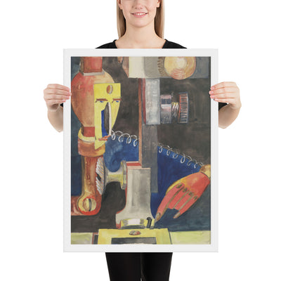 Study for Man and Machine by Hannah Höch, Framed poster