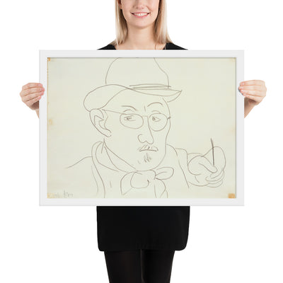 Self-Portrait v2 by Henri Matisse, Framed poster