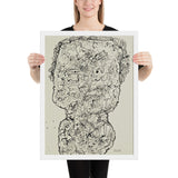 Evolving Portraits by Jean Dubuffet, Framed poster