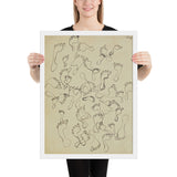 Footprints in the Sand, page from the sketchbook El Golea, II by Jean Dubuffet, Framed poster