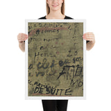 Message The Key is Under the Window-Shutter by Jean Dubuffet, Framed poster