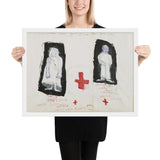 Study for The Car Crash Man in Woman's Costume and Woman in Man's Costume by Jim Dine, Framed poster