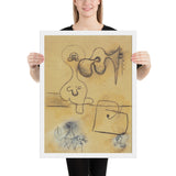 Study for Dutch Interior, I by Joan Miró, Framed poster