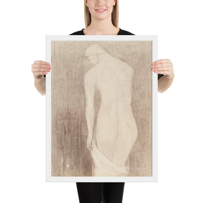 Nude Woman Seen from Behind by Odilon Redon, Framed poster