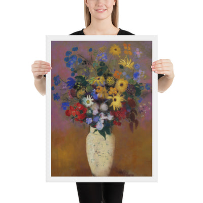 Vase of Flowers by Odilon Redon, Framed poster