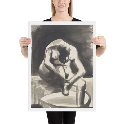 Woman Washing Her Feet by Pablo Picasso, Framed poster