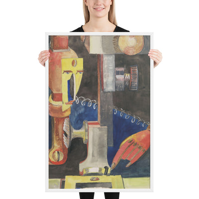 Study for Man and Machine by Hannah Höch, Framed poster