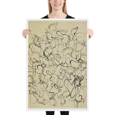 Footprints, page from the sketchbook El Golea, II by Jean Dubuffet, Framed poster