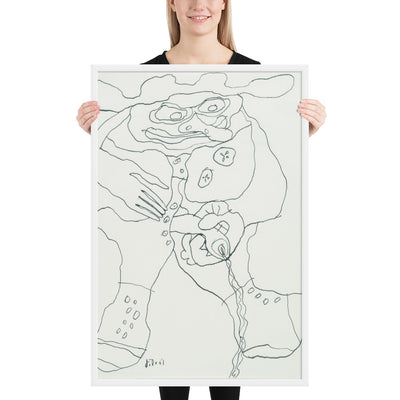 Pisseur à Droite X by Jean Dubuffet, Framed poster