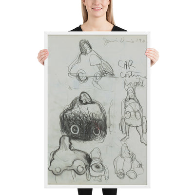 Study for The Car Crash Car Costume for Girl by Jim Dine, Framed poster