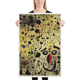 The Beautiful Bird Revealing the Unknown to a Pair of Lovers by Joan Miró, Framed poster