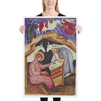 The Nativity, for Liturgy by Natalia Goncharova, Framed poster