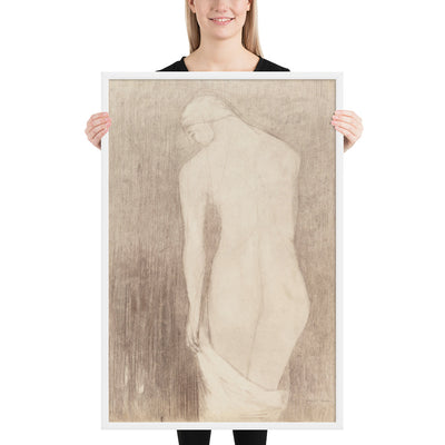 Nude Woman Seen from Behind by Odilon Redon, Framed poster