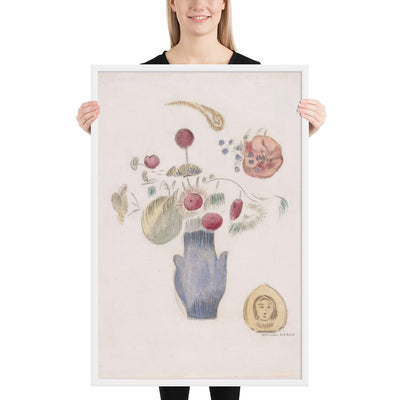 The Blue Vase by Odilon Redon, Framed poster