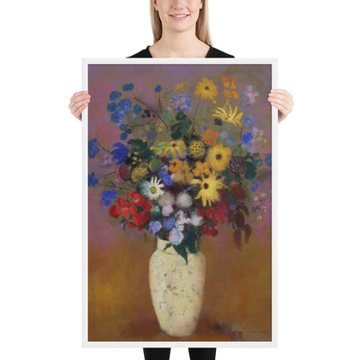 Vase of Flowers by Odilon Redon, Framed poster