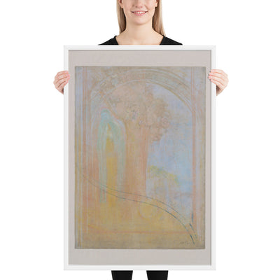 Virgin under the Arch by Odilon Redon, Framed poster