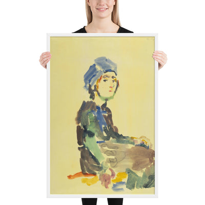 Seated Girl by Oskar Kokoschka, Framed poster