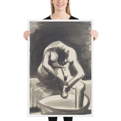 Woman Washing Her Feet by Pablo Picasso, Framed poster