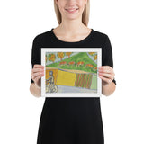 Cyclist with Five Cows by Jean Dubuffet, Framed poster