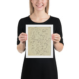 Footprints in the Sand, page from the sketchbook El Golea, II by Jean Dubuffet, Framed poster