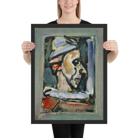 Profile of a Clown by Georges Rouault, Framed poster