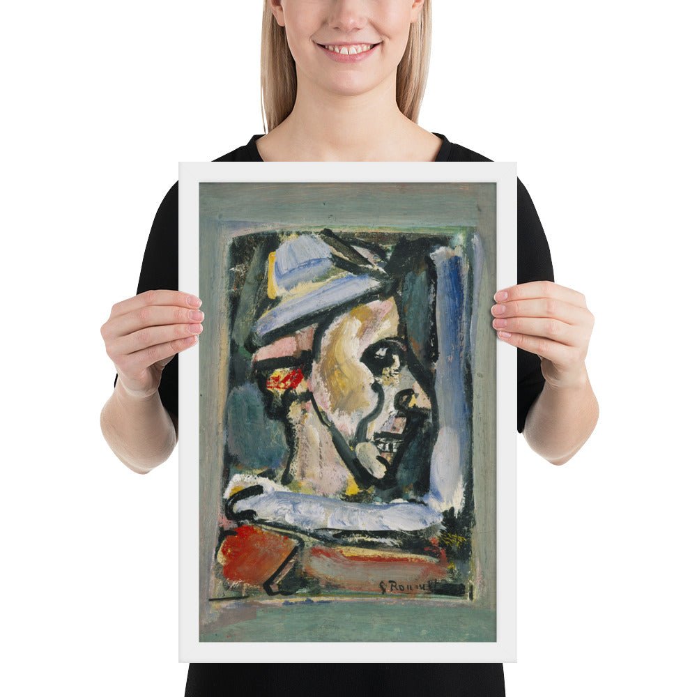 Profile of a Clown by Georges Rouault, Framed poster