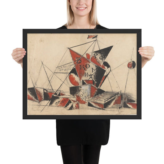 Proposal for a Monument to the Third International by Aleksandr Vesnin , Framed poster