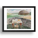 Tea at Furlongs 1939 South Downs by Eric Ravilious, 17x13" Frame