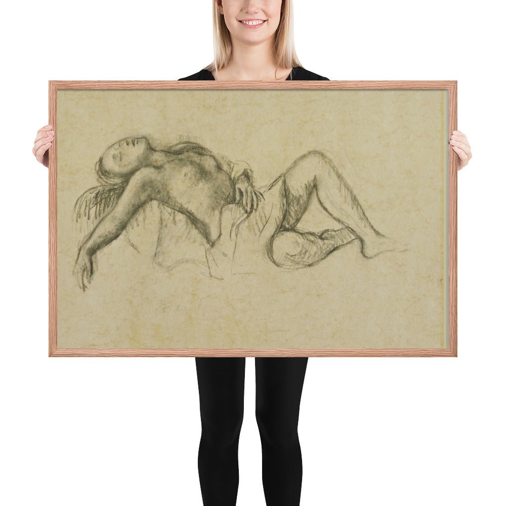 Reclining Nude by Balthus, Framed poster