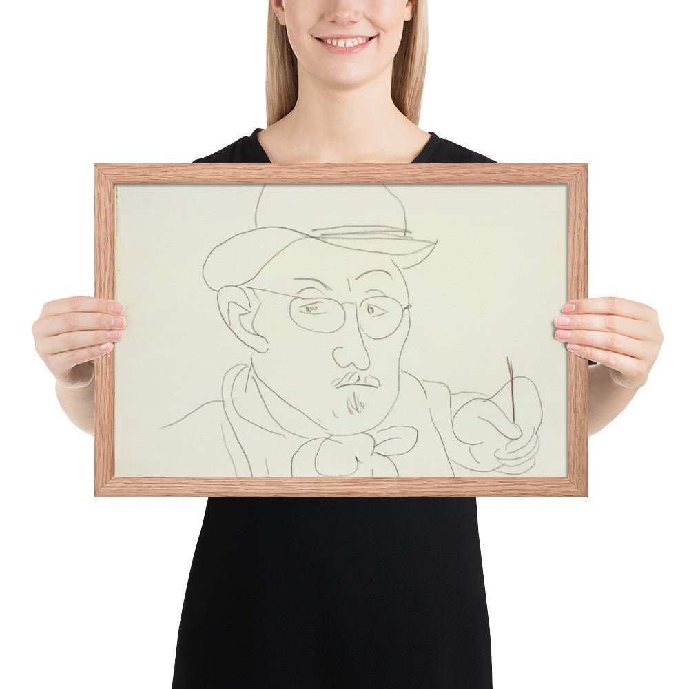 Self-Portrait v2 by Henri Matisse, Framed poster