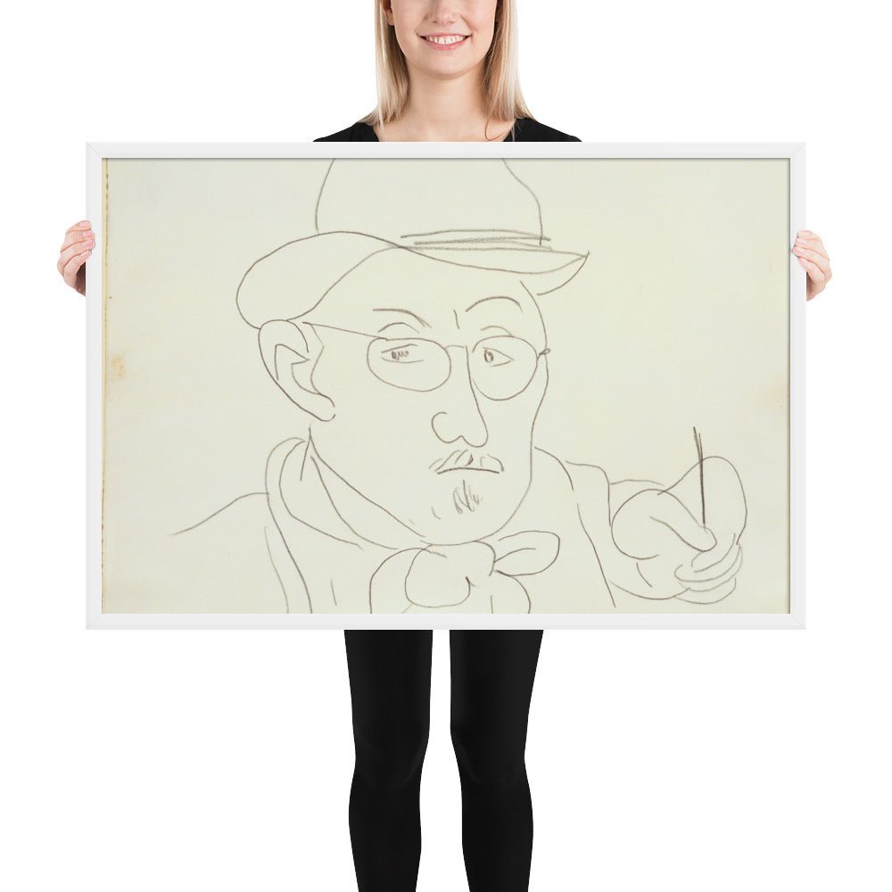 Self-Portrait v2 by Henri Matisse, Framed poster