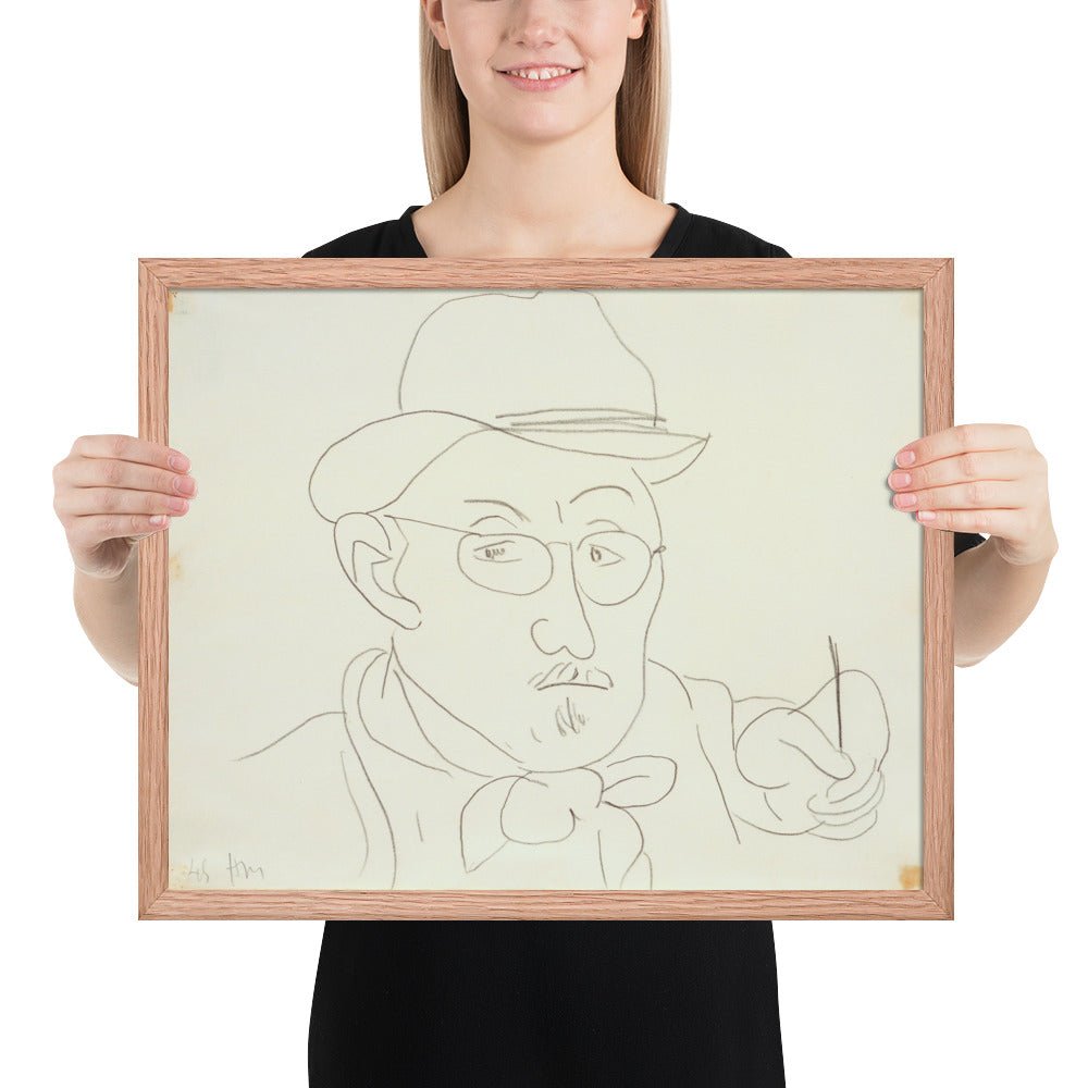 Self-Portrait v2 by Henri Matisse, Framed poster