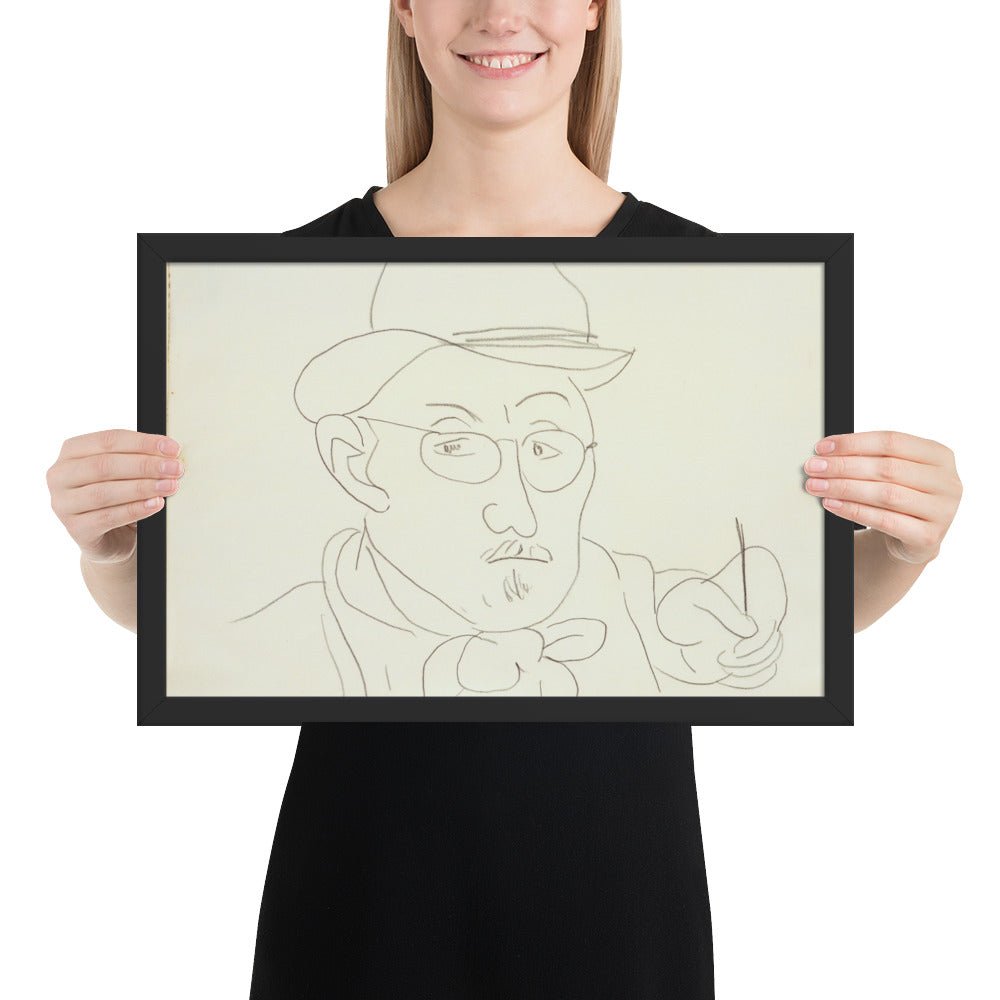 Self-Portrait v2 by Henri Matisse, Framed poster