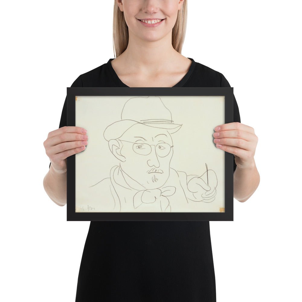 Self-Portrait v2 by Henri Matisse, Framed poster