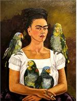 self portrait with parrots by Frida Kahlo, A1 to A5 size print