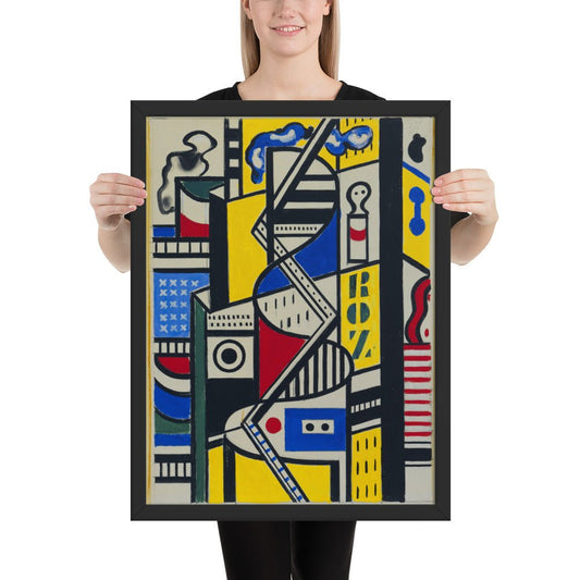 Study for Cinematic Mural, Study VI by Fernand Léger, Framed poster