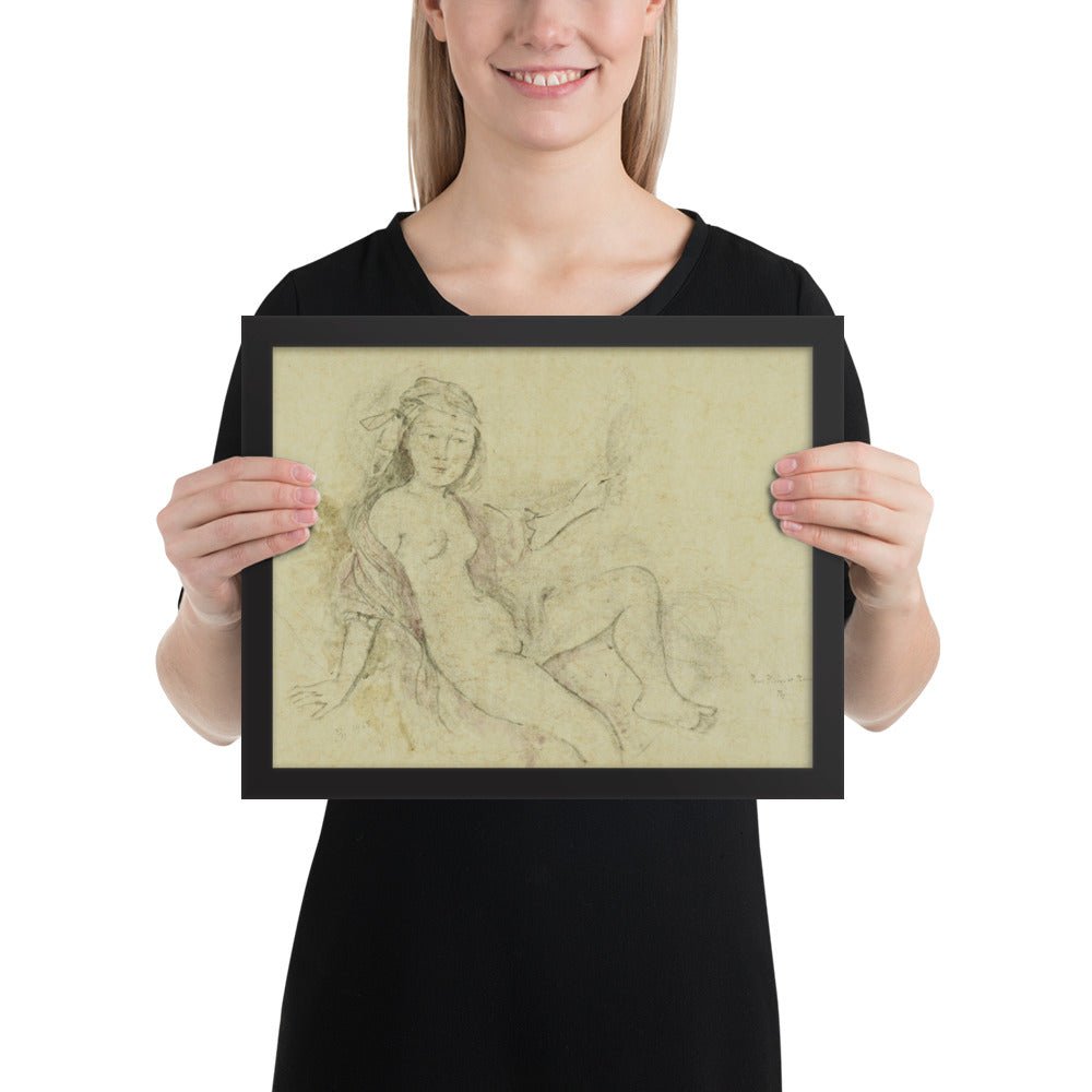 Study for the painting La Chambre Turque by Balthus, Framed poster