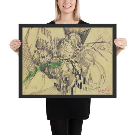 Study with Green by Frantisek Kupka, Framed poster