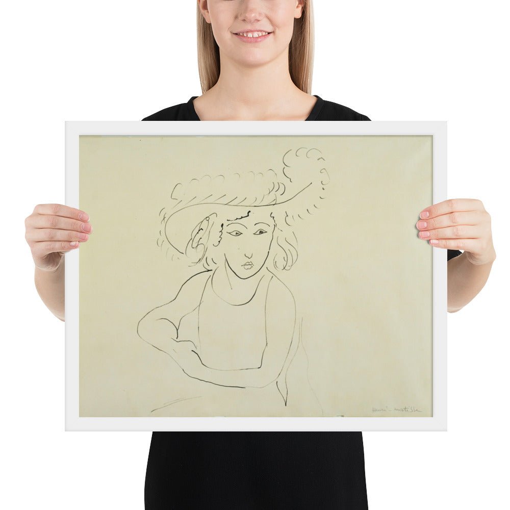 The Plumed Hat by Henri Matisse, Framed poster