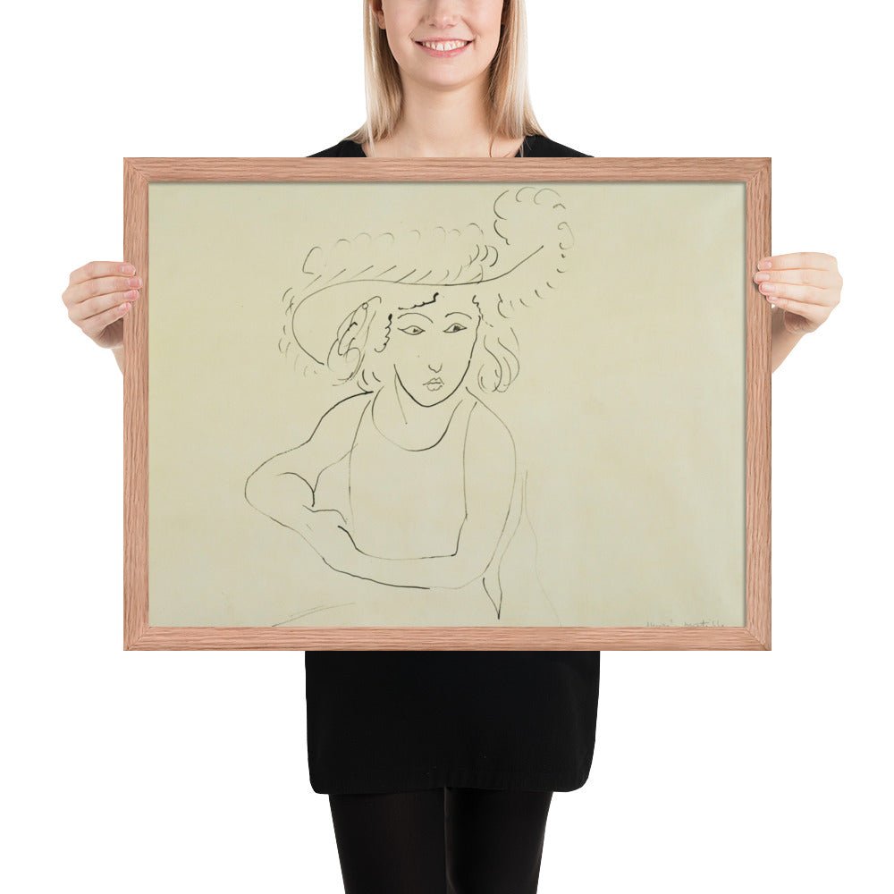 The Plumed Hat by Henri Matisse, Framed poster